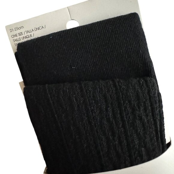 Forever 21 NWT 2 pairs womens ribbed socks knee high black color one size new - Picture 4 of 9